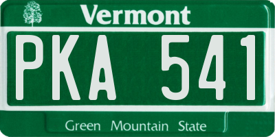 VT license plate PKA541