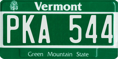 VT license plate PKA544