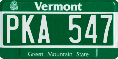 VT license plate PKA547