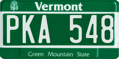 VT license plate PKA548