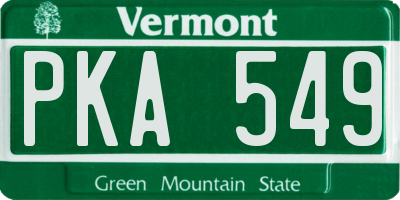 VT license plate PKA549