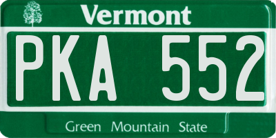 VT license plate PKA552