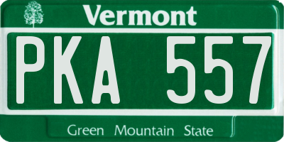 VT license plate PKA557
