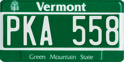 VT license plate PKA558