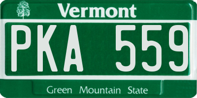 VT license plate PKA559