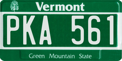 VT license plate PKA561