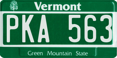 VT license plate PKA563