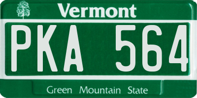 VT license plate PKA564