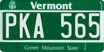 VT license plate PKA565