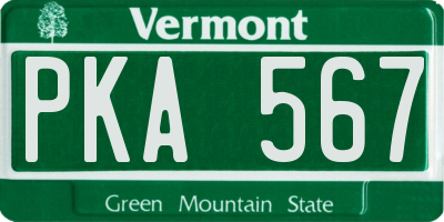 VT license plate PKA567
