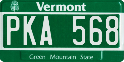 VT license plate PKA568