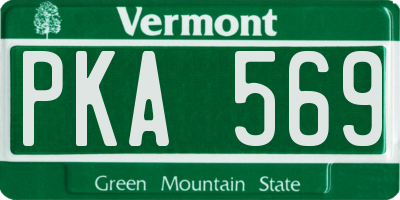 VT license plate PKA569