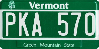 VT license plate PKA570