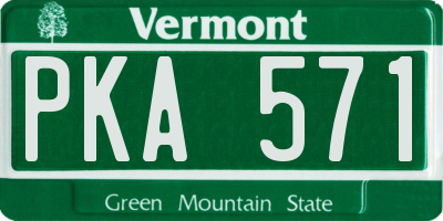 VT license plate PKA571