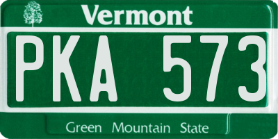 VT license plate PKA573