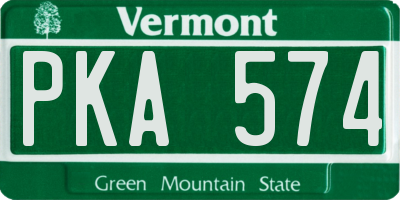 VT license plate PKA574