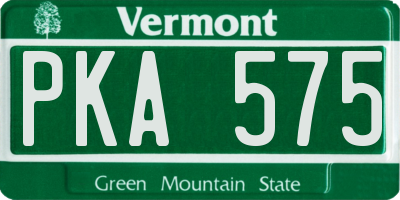VT license plate PKA575