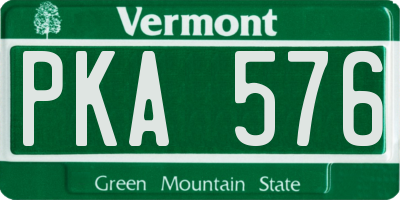 VT license plate PKA576
