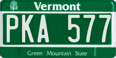 VT license plate PKA577