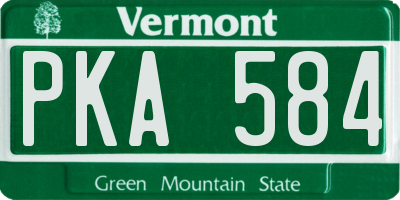 VT license plate PKA584