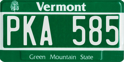 VT license plate PKA585