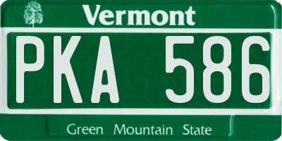 VT license plate PKA586