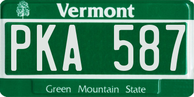 VT license plate PKA587