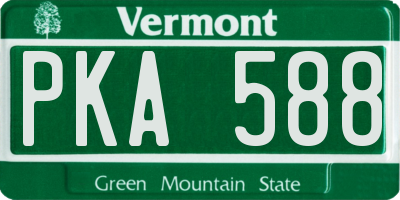 VT license plate PKA588