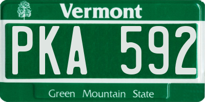 VT license plate PKA592