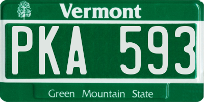 VT license plate PKA593