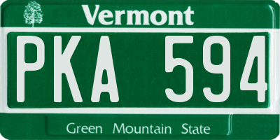 VT license plate PKA594