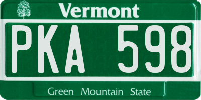 VT license plate PKA598