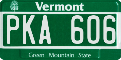 VT license plate PKA606