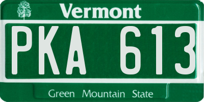 VT license plate PKA613