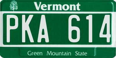 VT license plate PKA614
