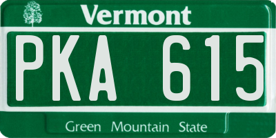 VT license plate PKA615