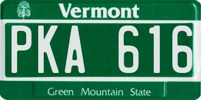VT license plate PKA616