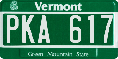 VT license plate PKA617