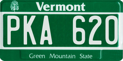 VT license plate PKA620