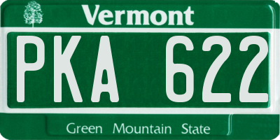 VT license plate PKA622