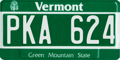VT license plate PKA624