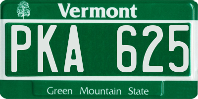 VT license plate PKA625