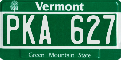 VT license plate PKA627