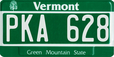 VT license plate PKA628