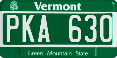 VT license plate PKA630