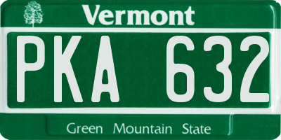 VT license plate PKA632