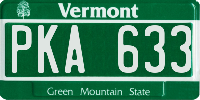 VT license plate PKA633