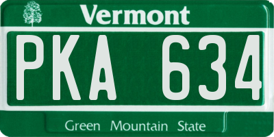VT license plate PKA634