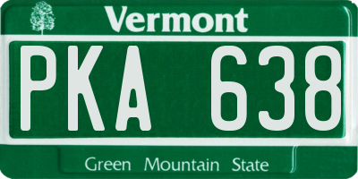 VT license plate PKA638
