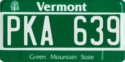 VT license plate PKA639